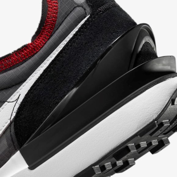 Nike Waffle One SE Black, Red, Grey and White Mesh Trainer Runner Running Shoe - Picture 8 of 12